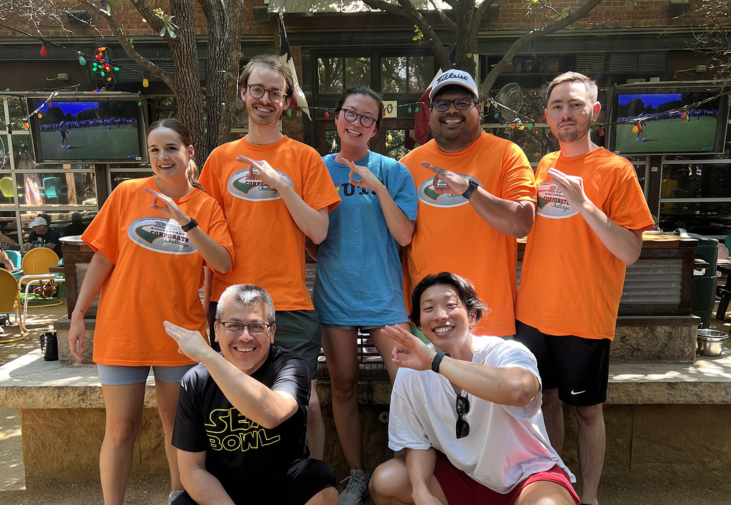 Members of the UTD Corporate Challenge basketball team.