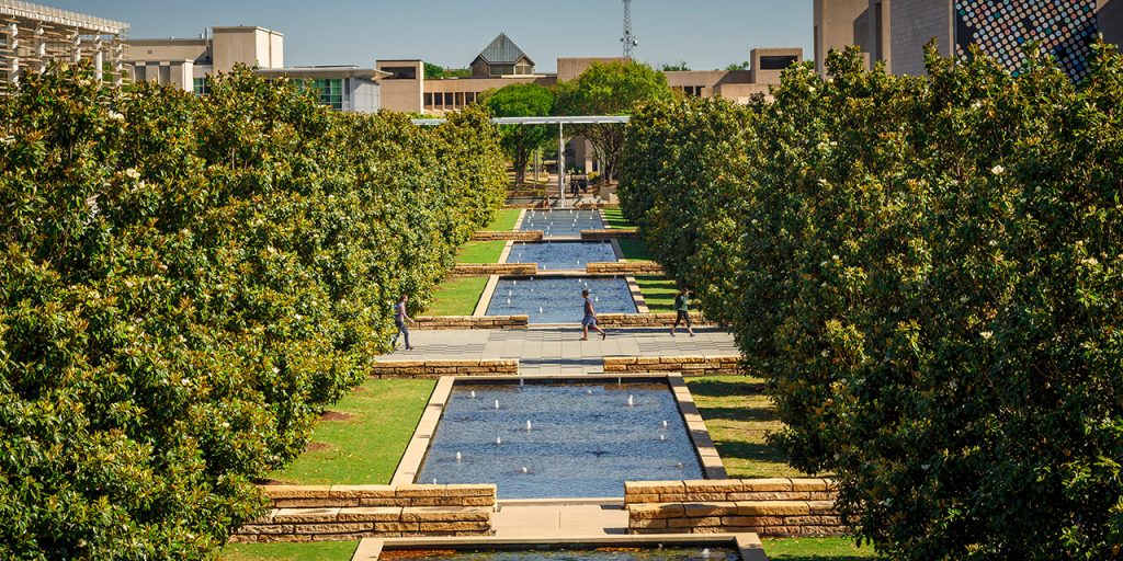 aerial view of campus mall