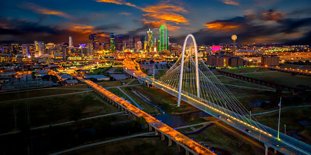 Downtown Dallas in the evening