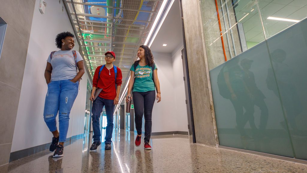 students walking